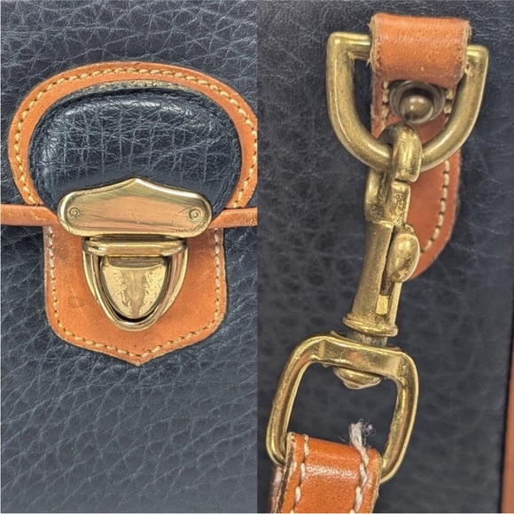 DOONEY & BOURKE USA All Navy Leather Mini crossbody Bag in gold tone hardware - Picture 8 of 9